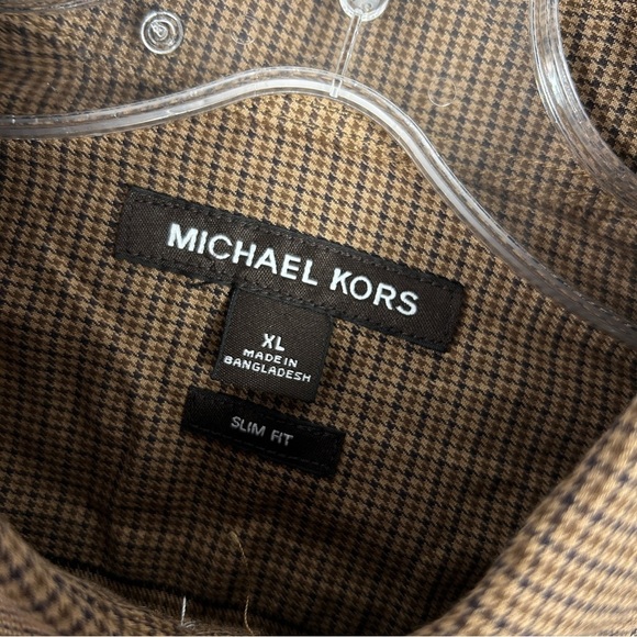 ❤️ Michael Kors Tan Casual Button Down Shirt XL - Picture 3 of 10